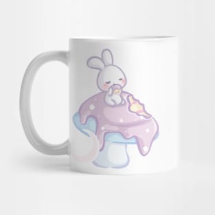 Bunny Eating a Giant Purple Mushroom Cake Mug